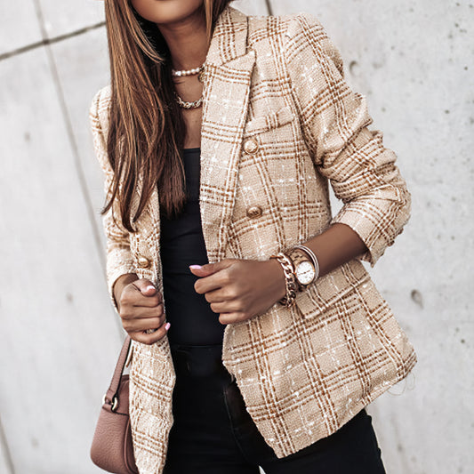 Claire™ - Blazer Doppio Petto alla Scozzese