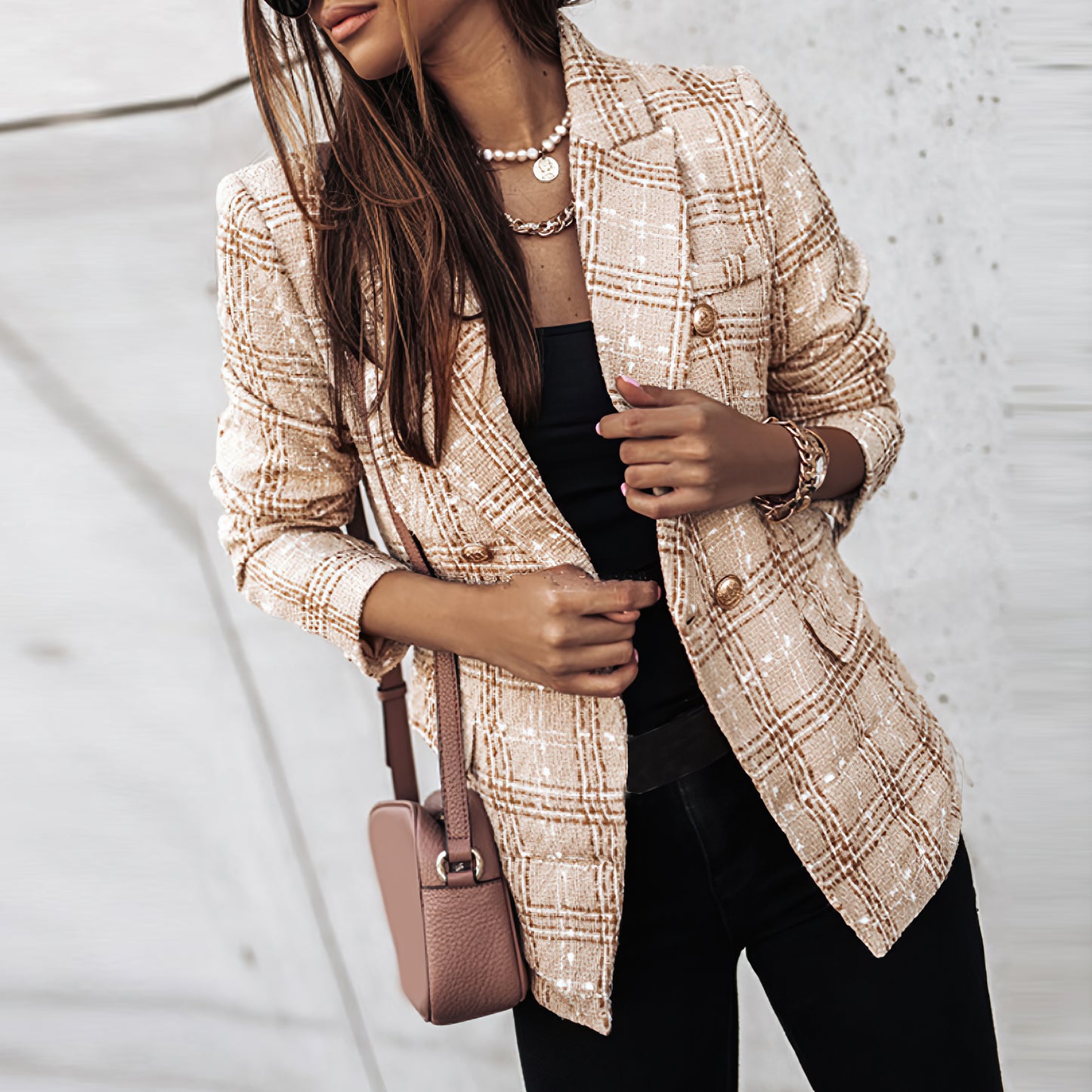 Claire™ - Blazer Doppio Petto alla Scozzese